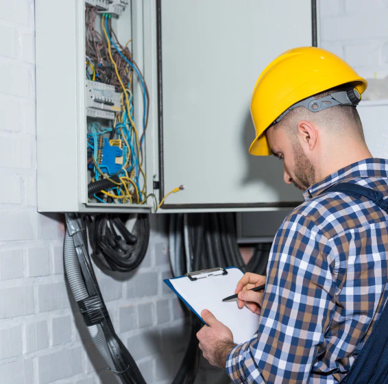 electrician doing a troubleshooting on a circuit breaker